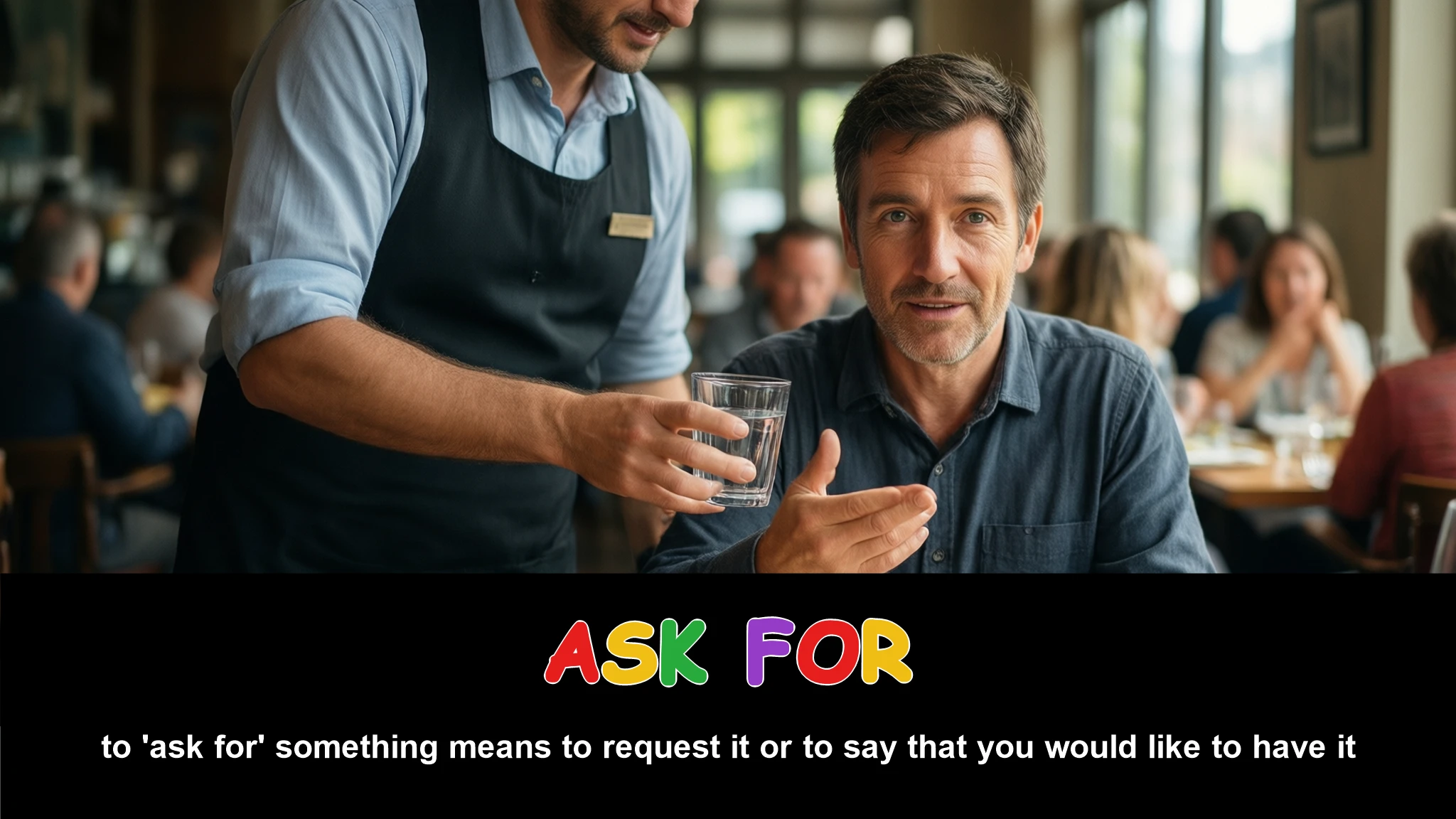 English Illustration for ask for